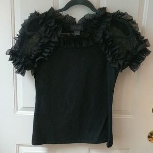 Mesh and Ruffle Top